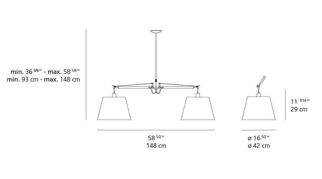 Tolomeo Double Shade Suspension