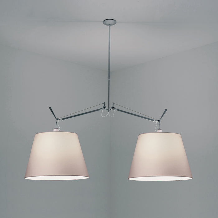 Tolomeo Double Shade Suspension by Artemide  - Parchment Finish