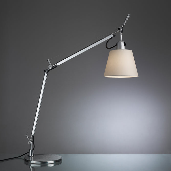 Tolomeo Shade Desk Lamp with Base by Artemide  - Parchment Paper Finish