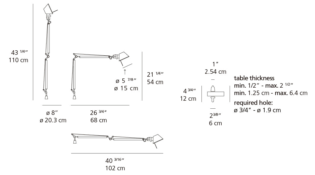 Tolomeo LED Mini Desk Lamp with In Set Pivot