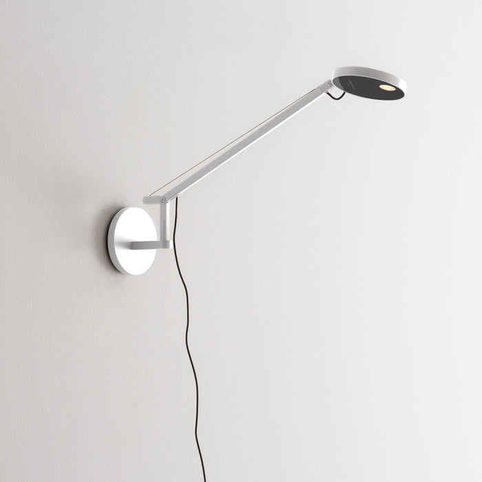 Demetra Micro Swing Arm Wall Light by Artemide  - White Finish