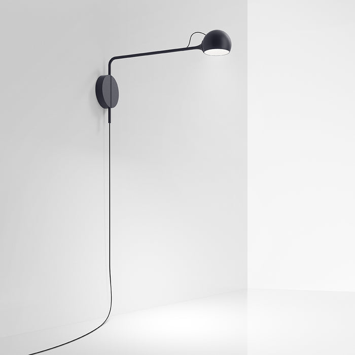 Ixa Plug-In Wall Sconce by Artemide  - Anthracite Finish