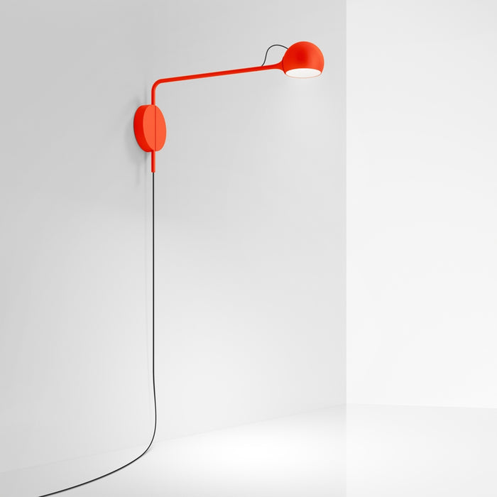 Ixa Plug-In Wall Sconce by Artemide  - Red Finish