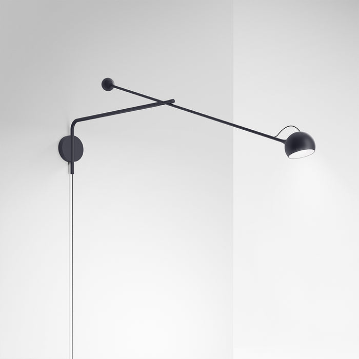 Ixa Arm Plug-In Wall Sconce by Artemide  - Anthracite Finish