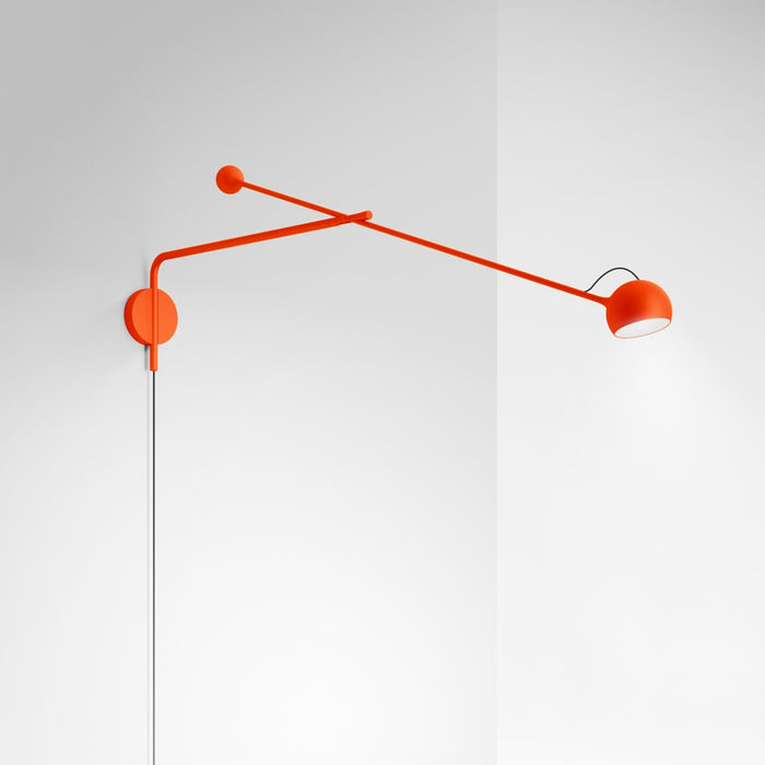 Ixa Arm Plug-In Wall Sconce by Artemide  - Red Finish