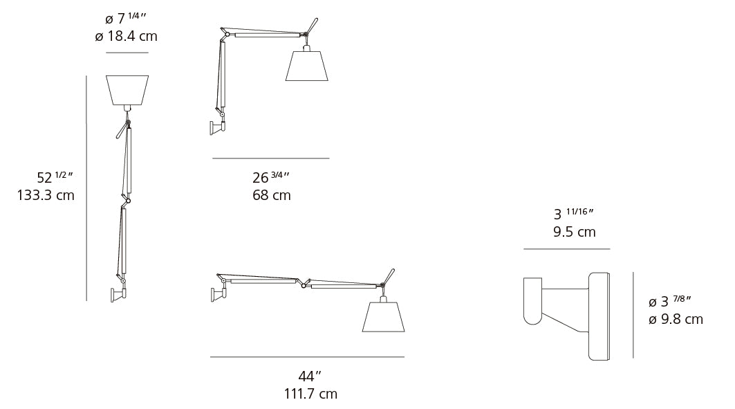 Tolomeo Shade Wall Light Plug In