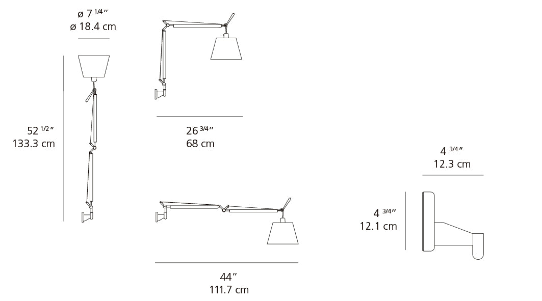 Tolomeo Shade Wall Light Hardwired
