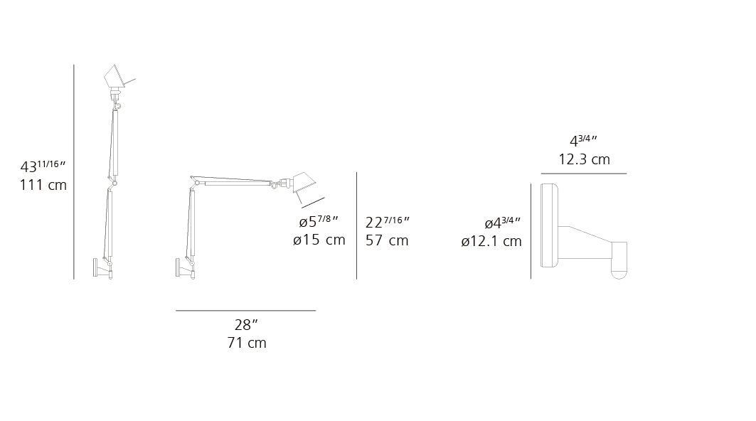 Tolomeo Mini Wall Light with J Bracket
