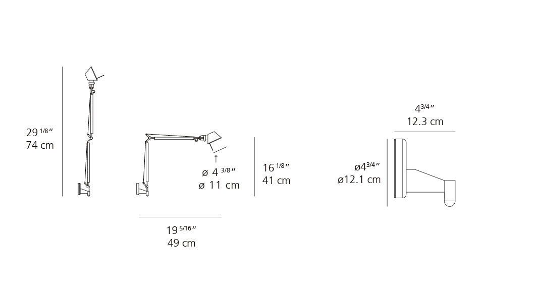 Tolomeo Micro Wall Light with J Bracket