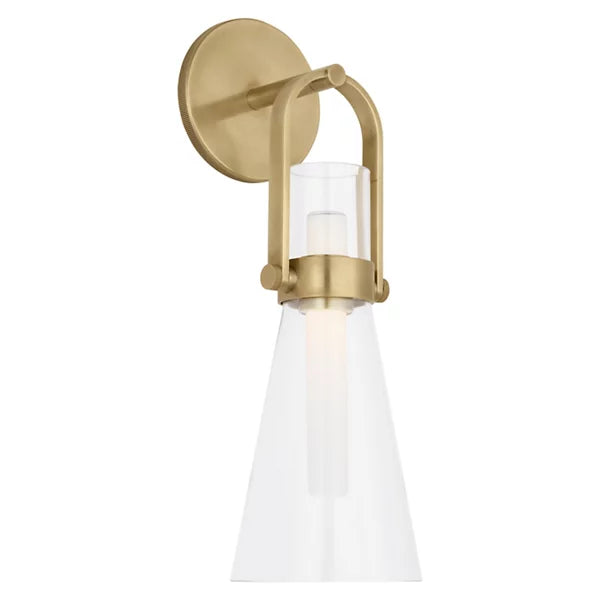 Larkin Conical Bracketed LED Wall Sconce brass