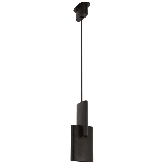 Lotura 8" Intersecting Pendant Black Finish