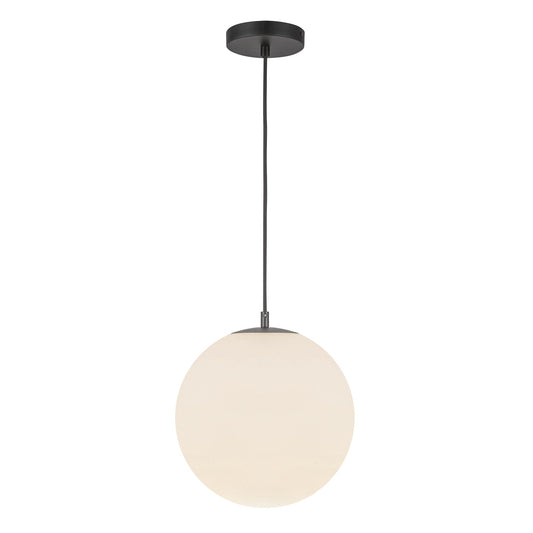 Marco LED Pendant in Black/Opal Glass Finish | Kuzco Lighting