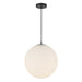 Marco LED Pendant in Black/Opal Glass Finish | Kuzco Lighting