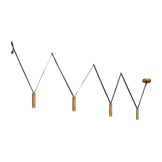 Mason LED Linear Pendant in Vintage Brass Finish | Kuzco Lighting