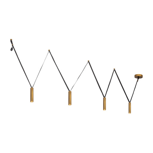 Mason LED Linear Pendant in Vintage Brass Finish | Kuzco Lighting