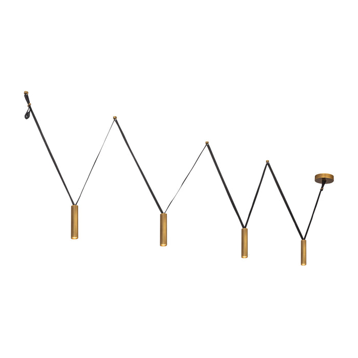 Mason LED Linear Pendant in Vintage Brass Finish | Kuzco Lighting