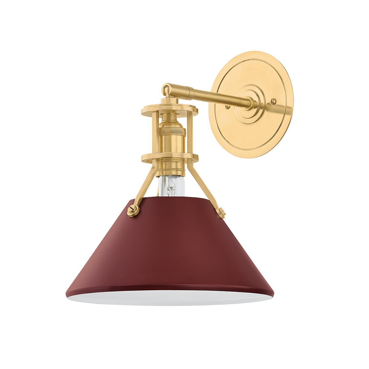 Painted No. 2 Wall Sconce by Hudson Valley Lighting - Aged Brass Finish