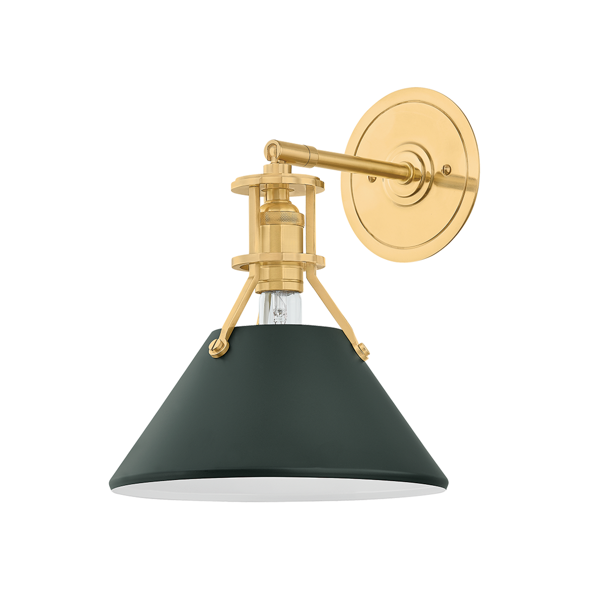 Painted No. 2 Wall Sconce by Hudson Valley Lighting - Aged Brass Finish