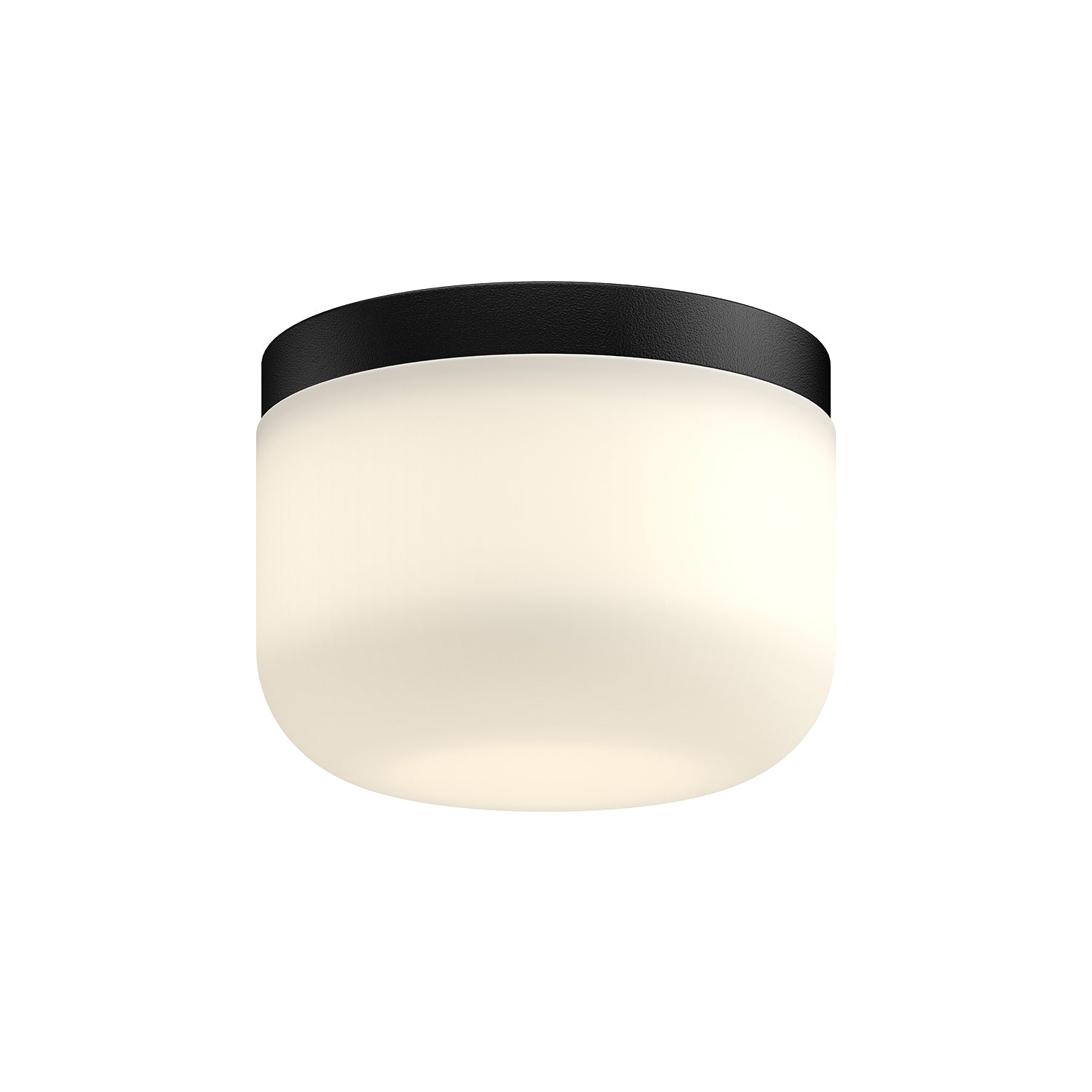Mel LED Flush Mount in Black/Opal Glass Finish | Kuzco Lighting