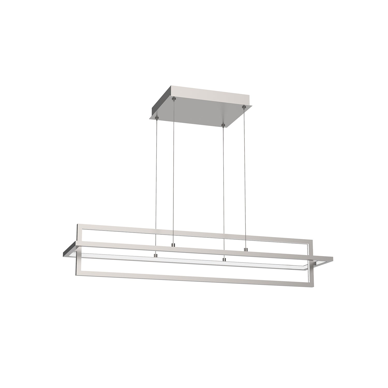 Mondrian LED Linear Pendant in Brushed Nickel Finish | Kuzco Lighting