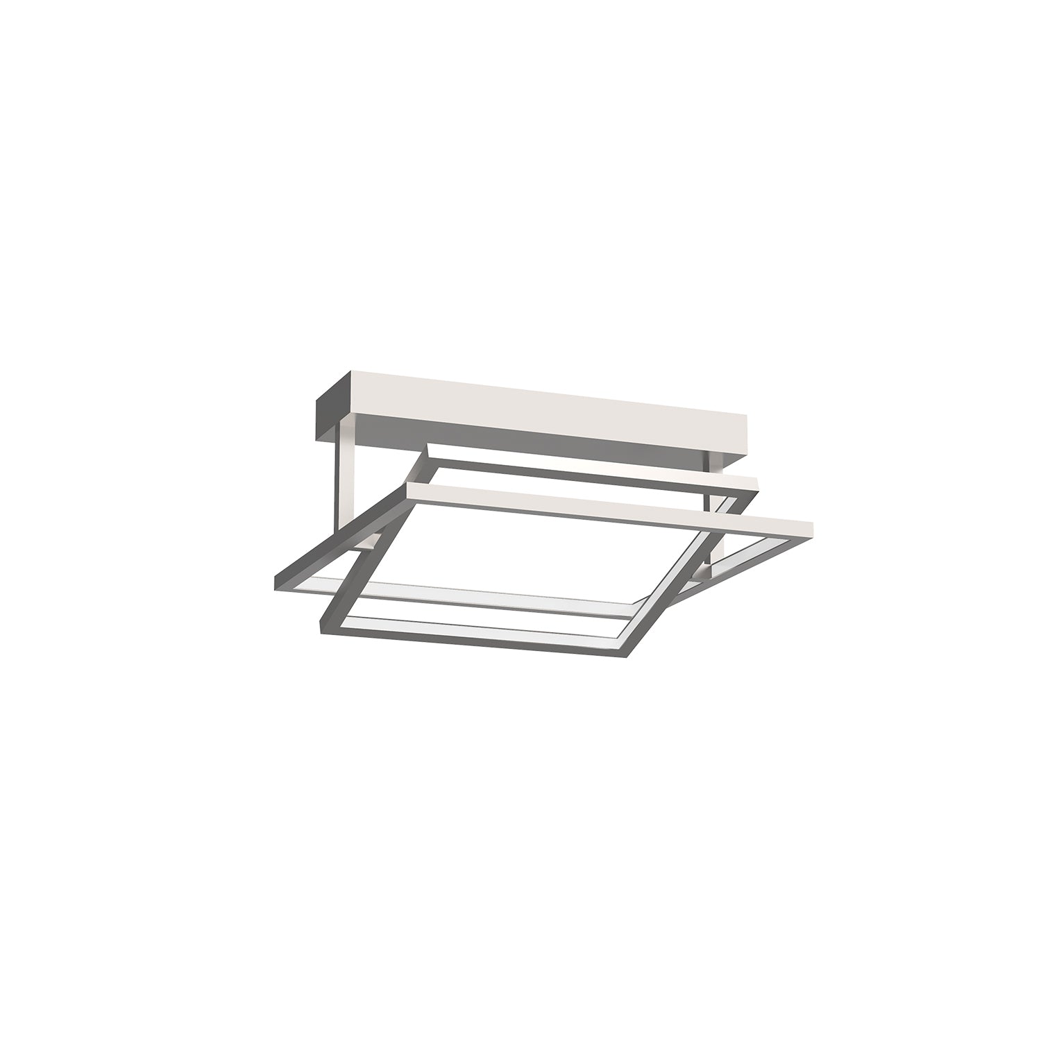 Mondrian LED Semi Flush Mount in Brushed Nickel Finish | Kuzco Lighting