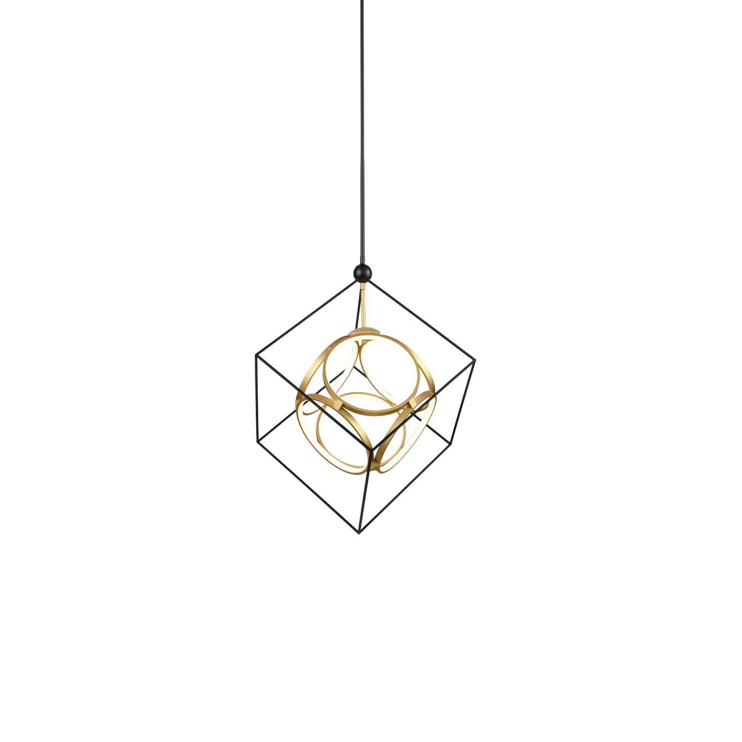 Monza LED Chandelier in Black/Antique Brass Finish | Kuzco Lighting