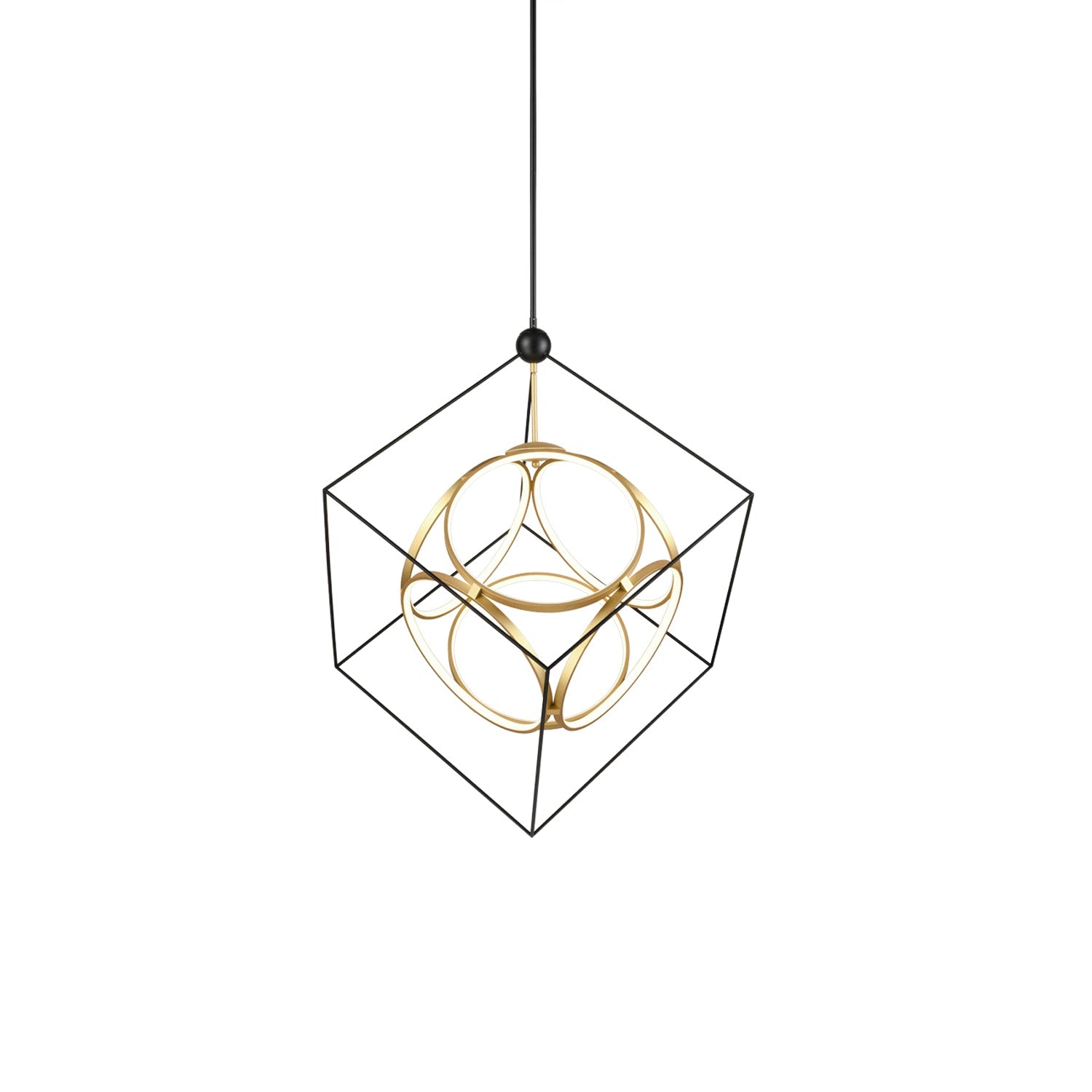 Monza LED Chandelier in Black/Antique Brass Finish | Kuzco Lighting