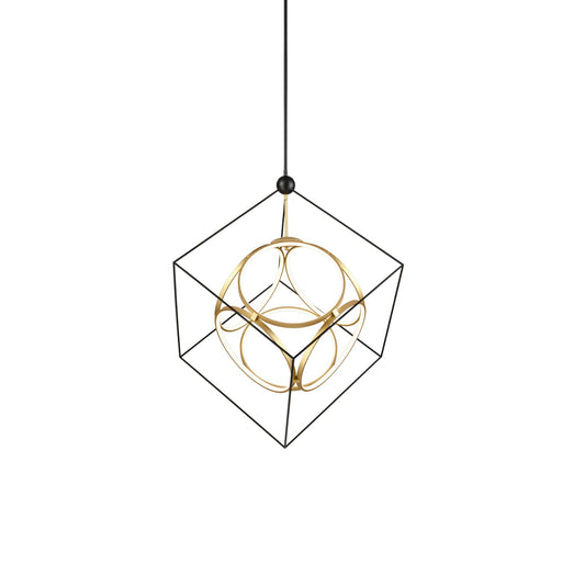 Monza LED Chandelier in Black/Antique Brass Finish | Kuzco Lighting