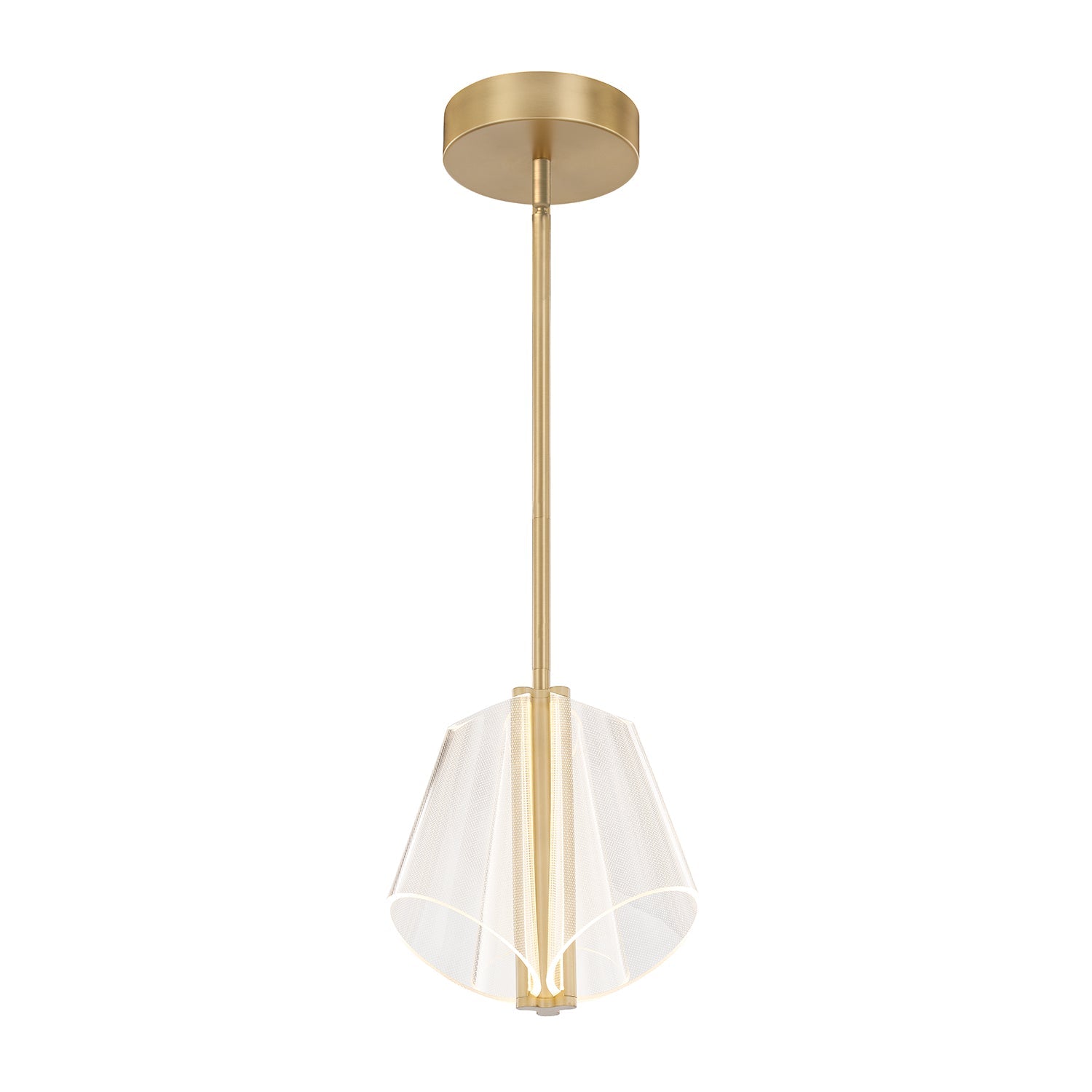 Mulberry LED Pendant in Brushed Gold/Light Guide Finish | Kuzco Lighting