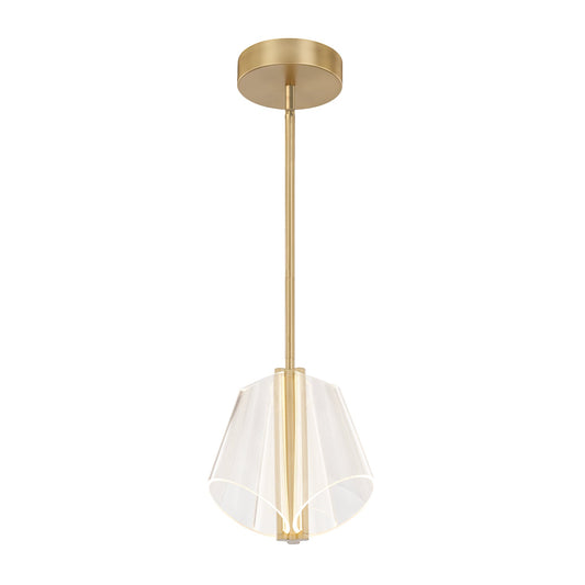 Mulberry LED Pendant in Brushed Gold/Light Guide Finish | Kuzco Lighting