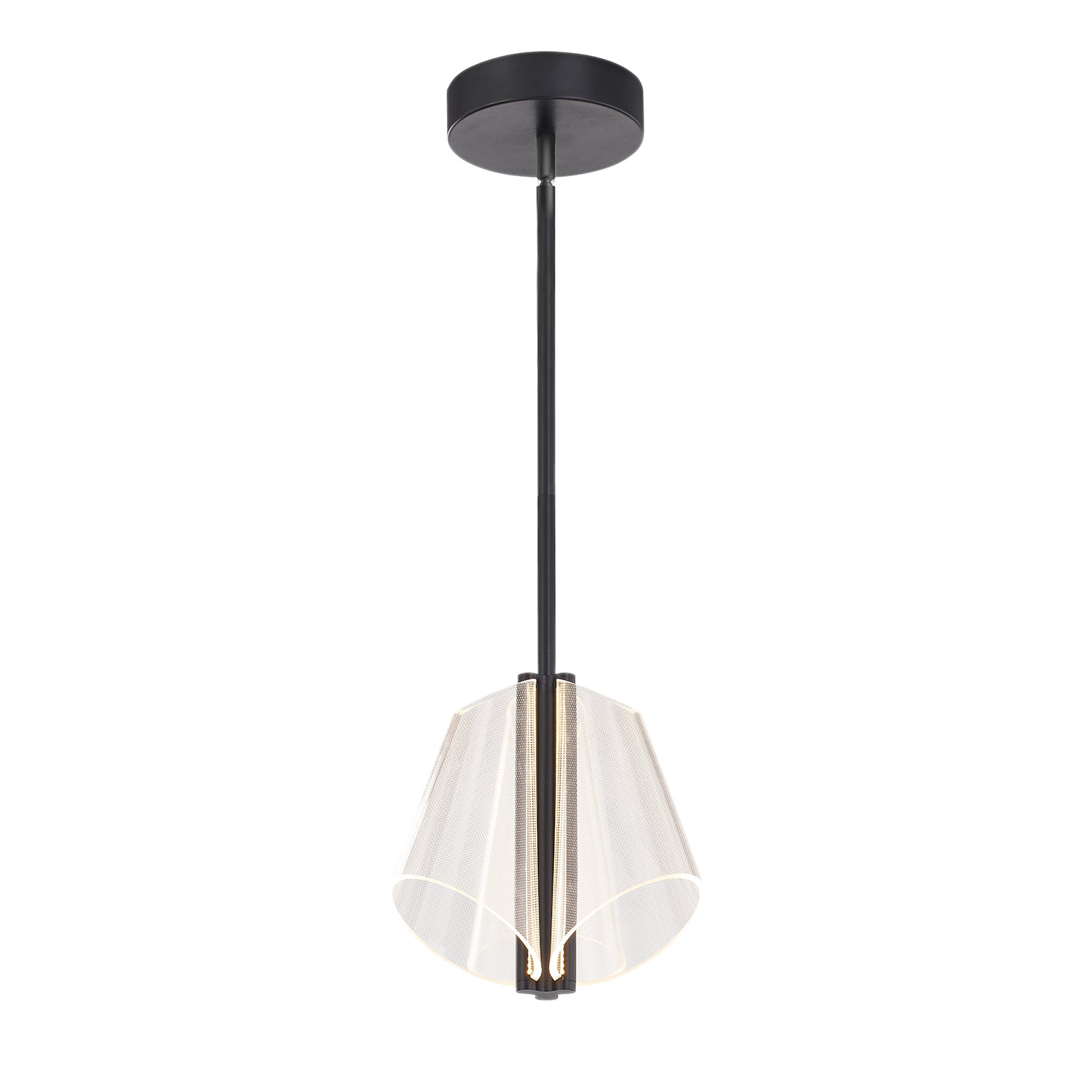 Mulberry LED Pendant in Black/Light Guide Finish | Kuzco Lighting