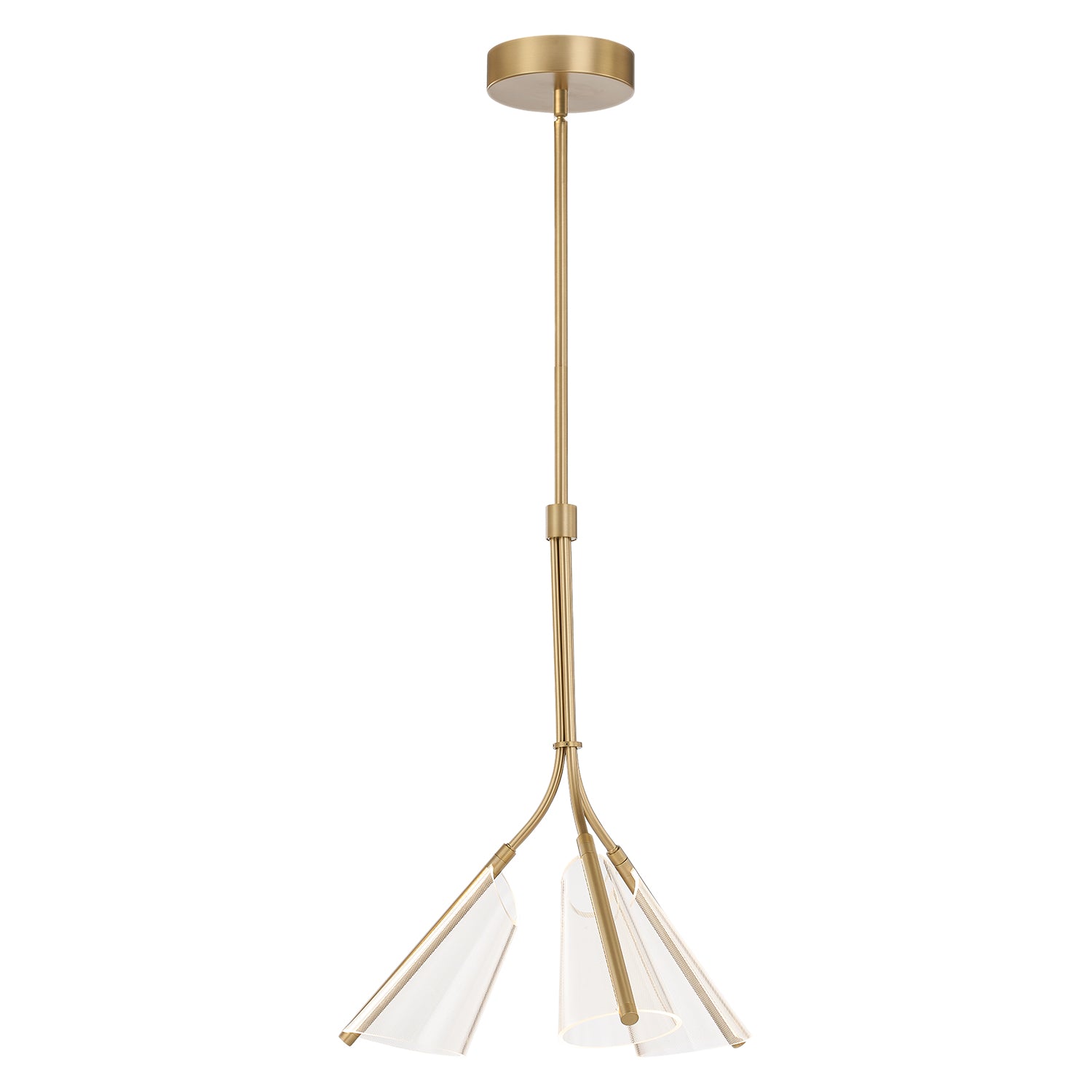 Mulberry LED Pendant in Brushed Gold/Light Guide Finish | Kuzco Lighting