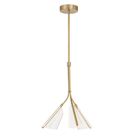Mulberry LED Pendant in Brushed Gold/Light Guide Finish | Kuzco Lighting