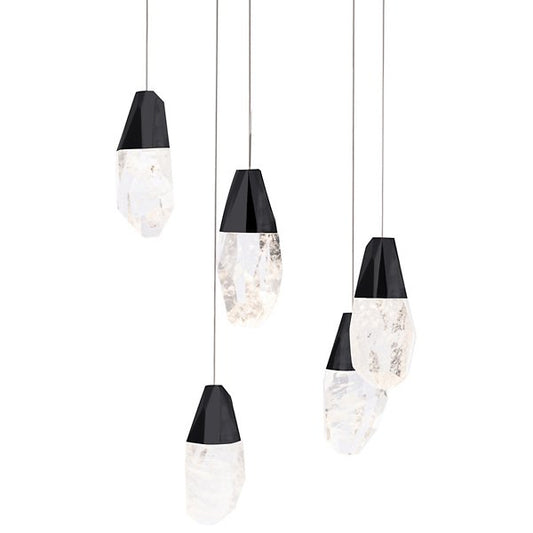 Martini LED Multi-Light Pendant Black 5 Light