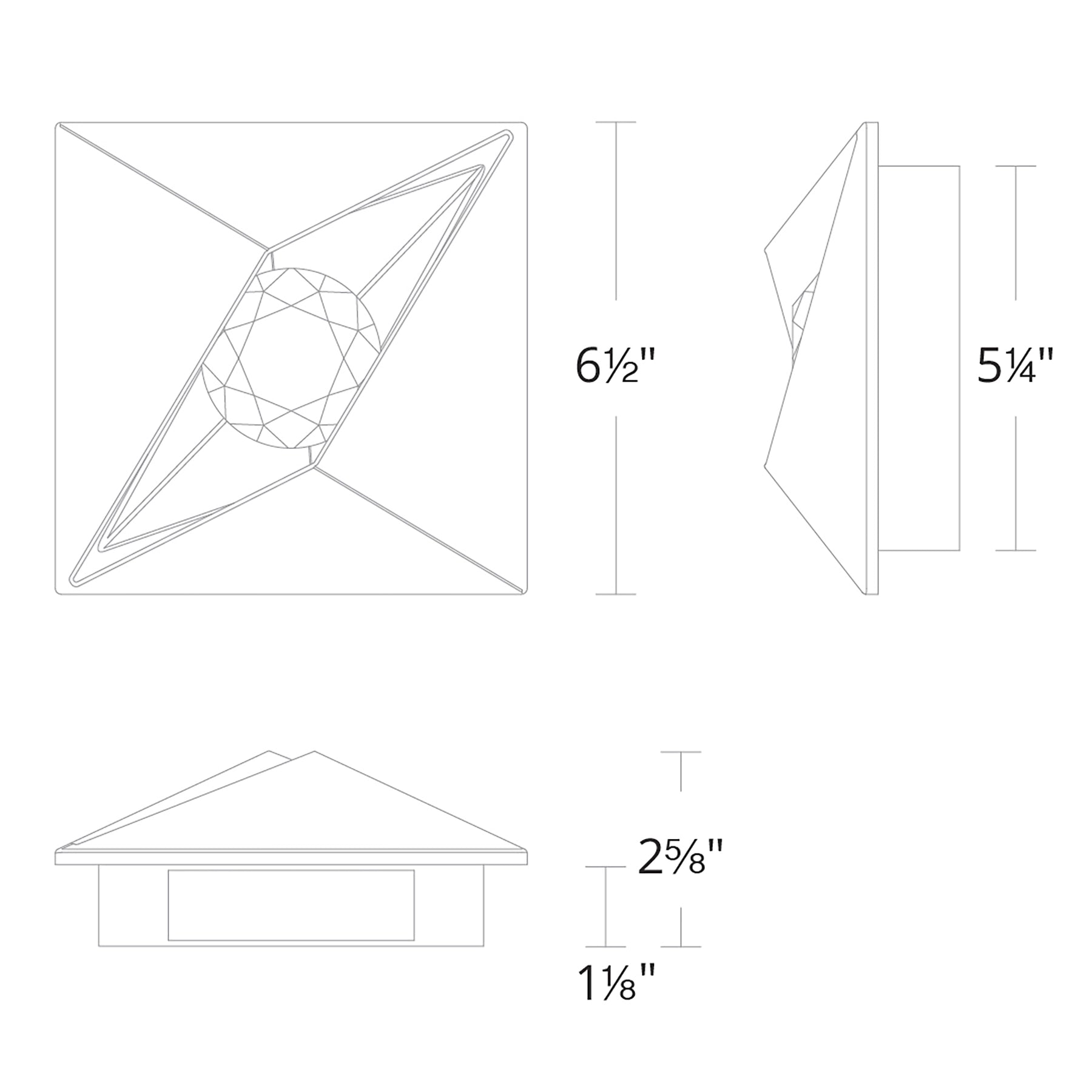 Mythical LED Outdoor Wall Sconce Diagram