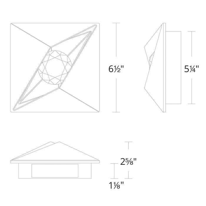 Mythical LED Outdoor Wall Sconce Diagram