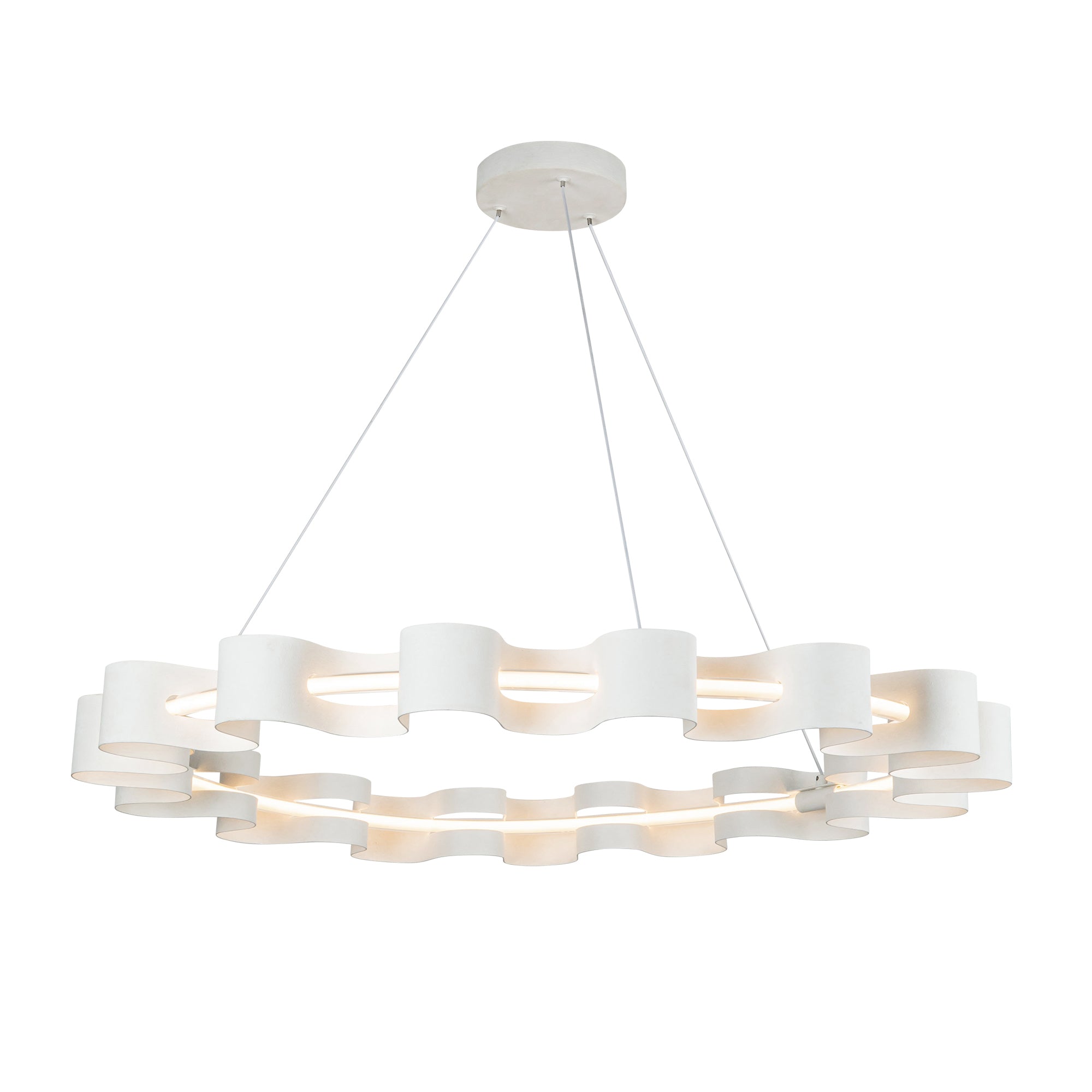 Nami LED Chandelier in Antique White Finish | Kuzco Lighting