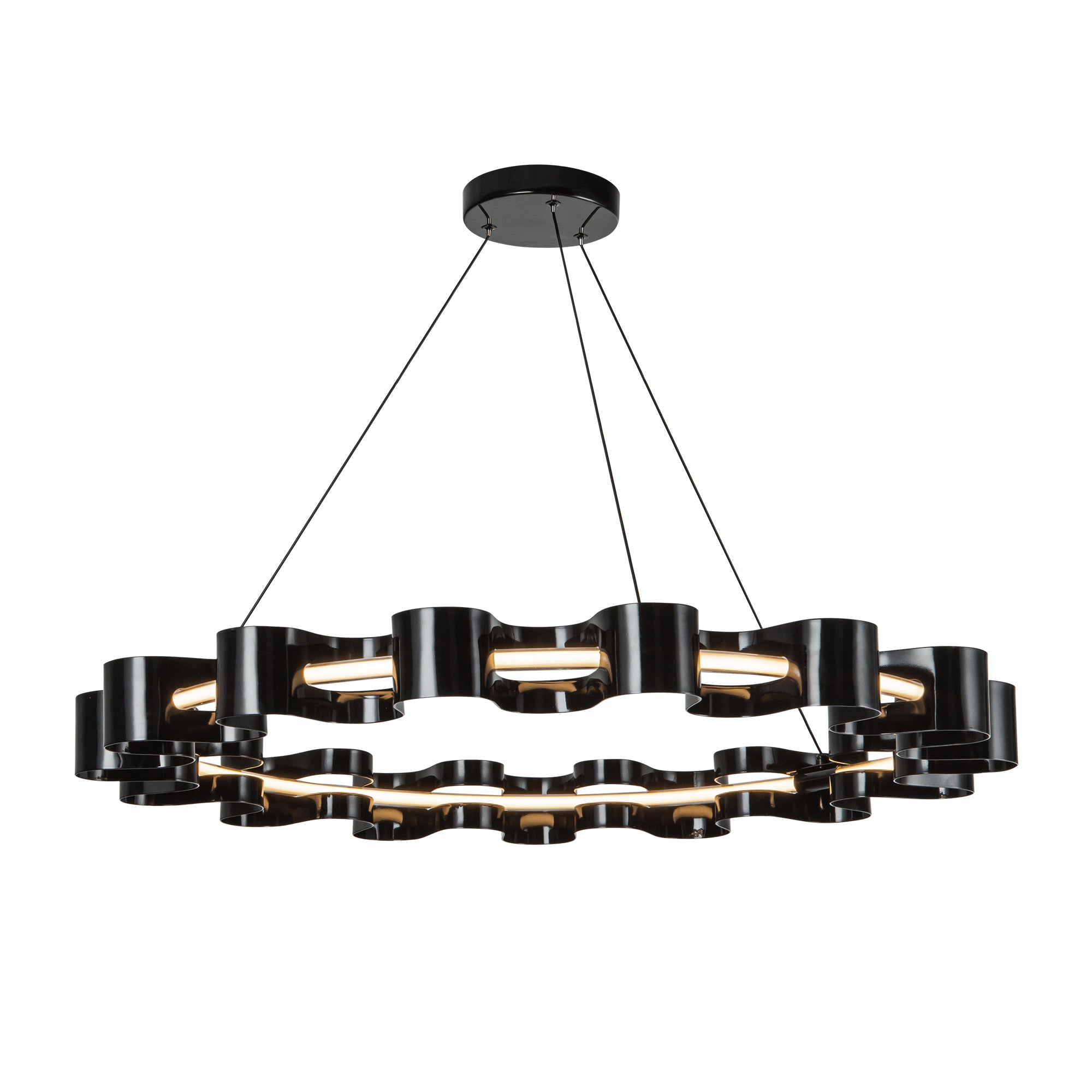 Nami LED Chandelier in Gloss Black Finish | Kuzco Lighting