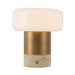 Niko 7-in Vintage Brass Dimmable LED Table Lamp with Opal Matte Glass