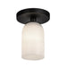 Nola Semi-Flush  in Black/Glossy Opal Glass Finish | Kuzco Lighting