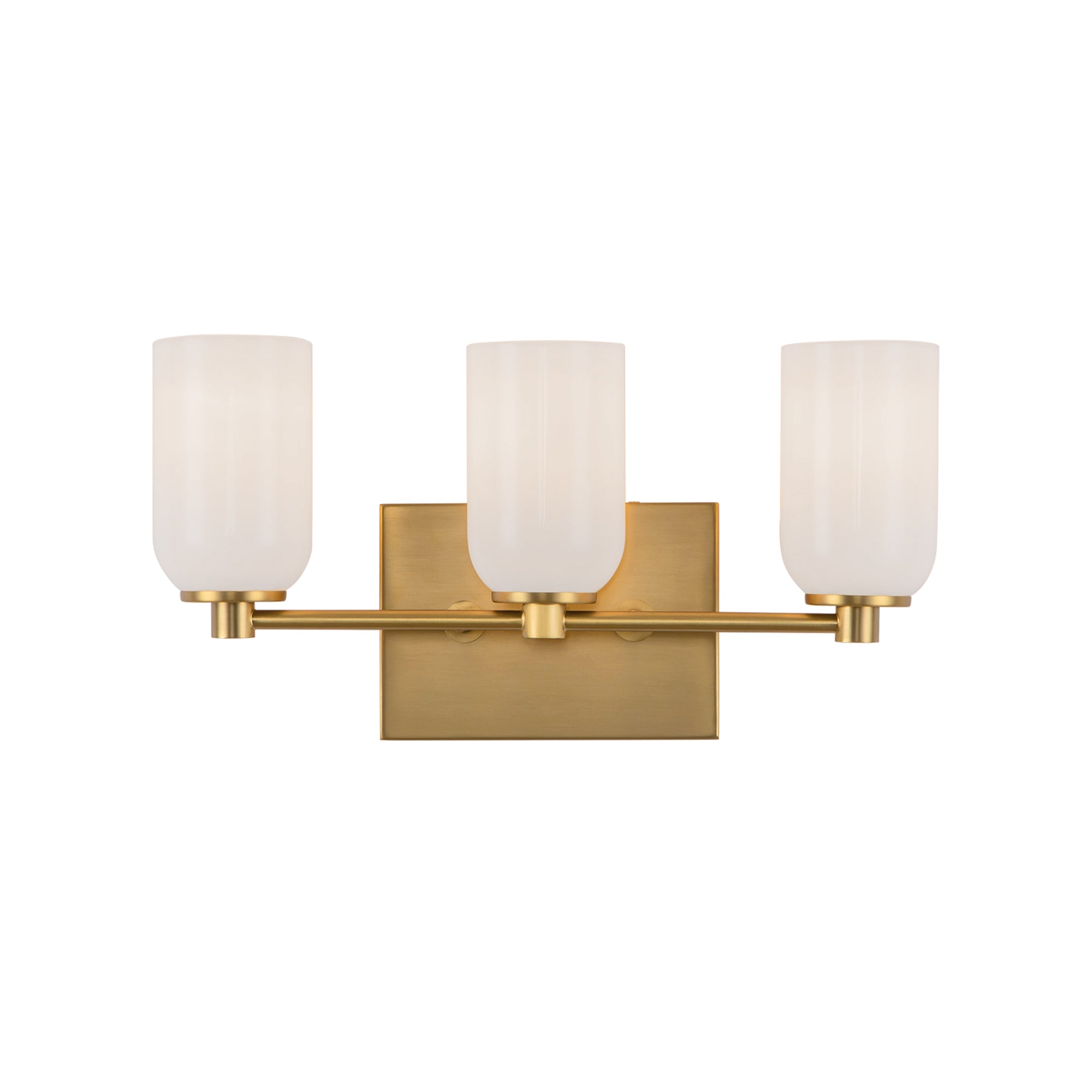 Nola Bath Vanity in Brushed Gold/Glossy Opal Glass Finish | Kuzco Lighting