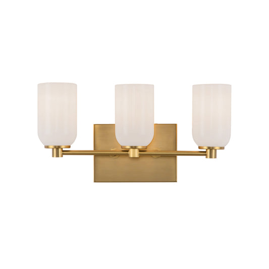 Nola Bath Vanity in Brushed Gold/Glossy Opal Glass Finish | Kuzco Lighting