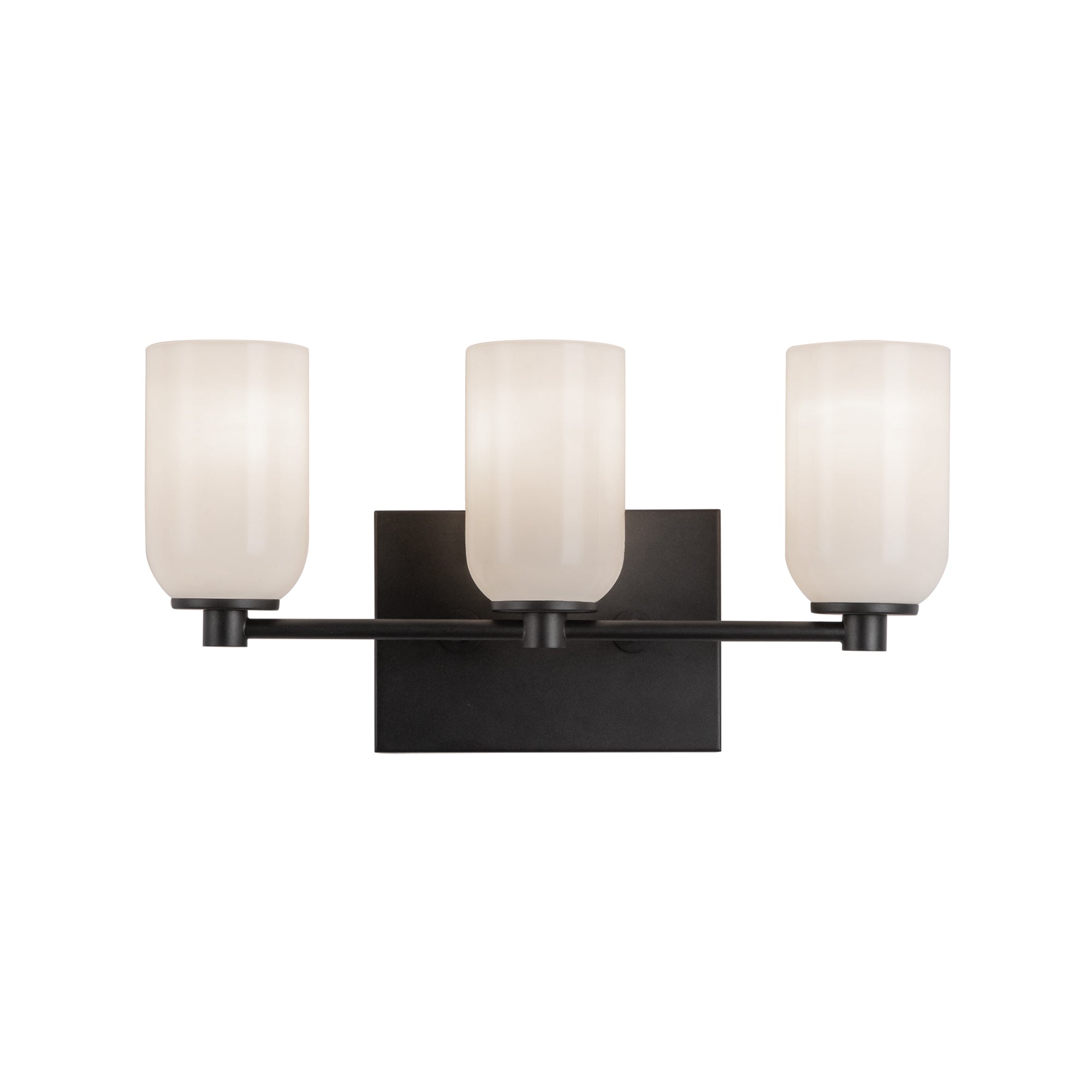 Nola Bath Vanity in Black/Glossy Opal Glass Finish | Kuzco Lighting