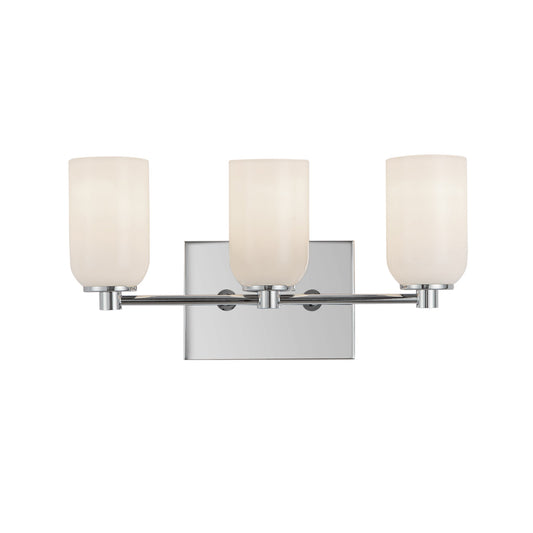 Nola Bath Vanity in Chrome/Glossy Opal Glass Finish | Kuzco Lighting