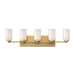 Nola Bath Vanity in Brushed Gold/Glossy Opal Glass Finish | Kuzco Lighting