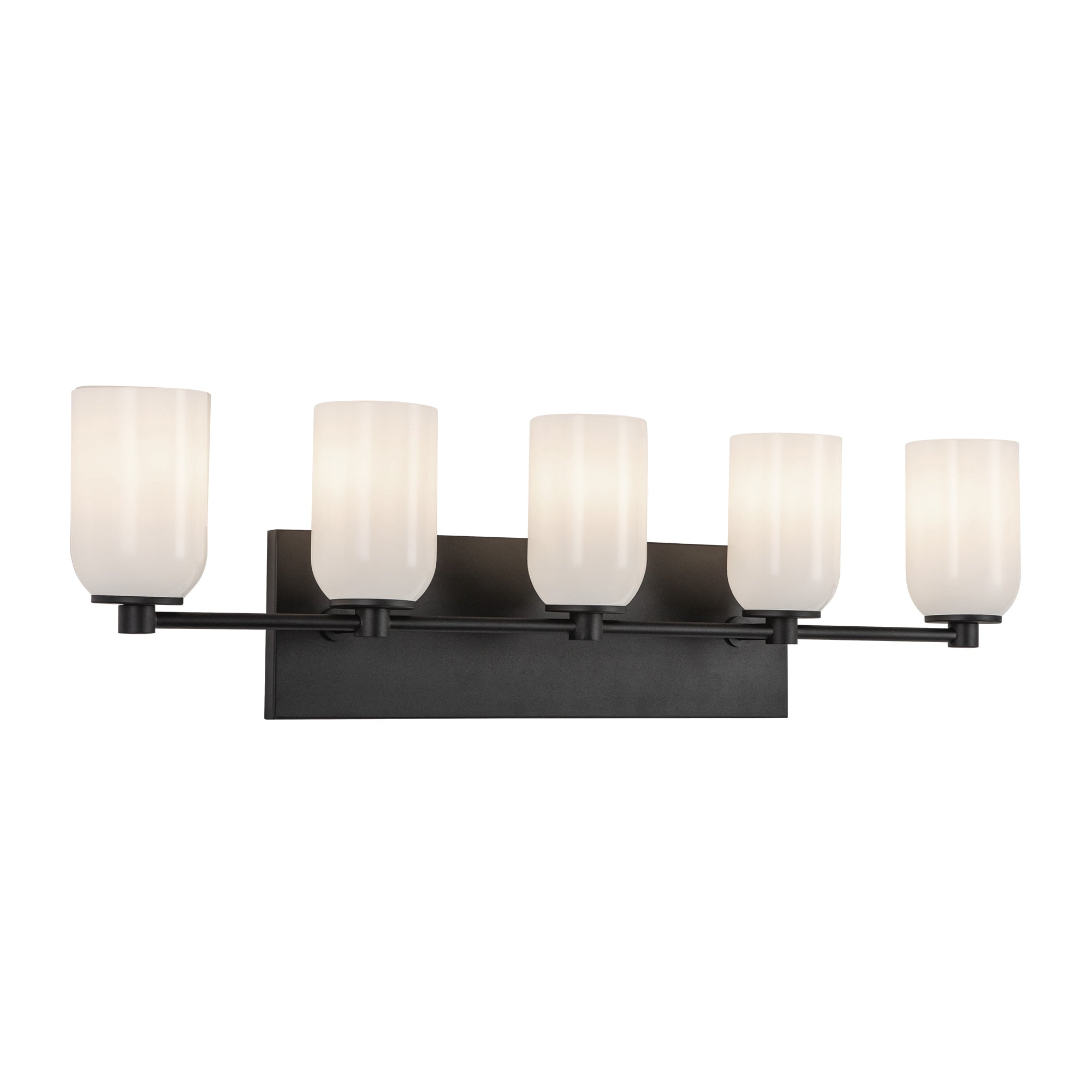 Nola Bath Vanity in Black/Glossy Opal Glass Finish | Kuzco Lighting