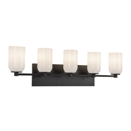 Nola Bath Vanity in Black/Glossy Opal Glass Finish | Kuzco Lighting