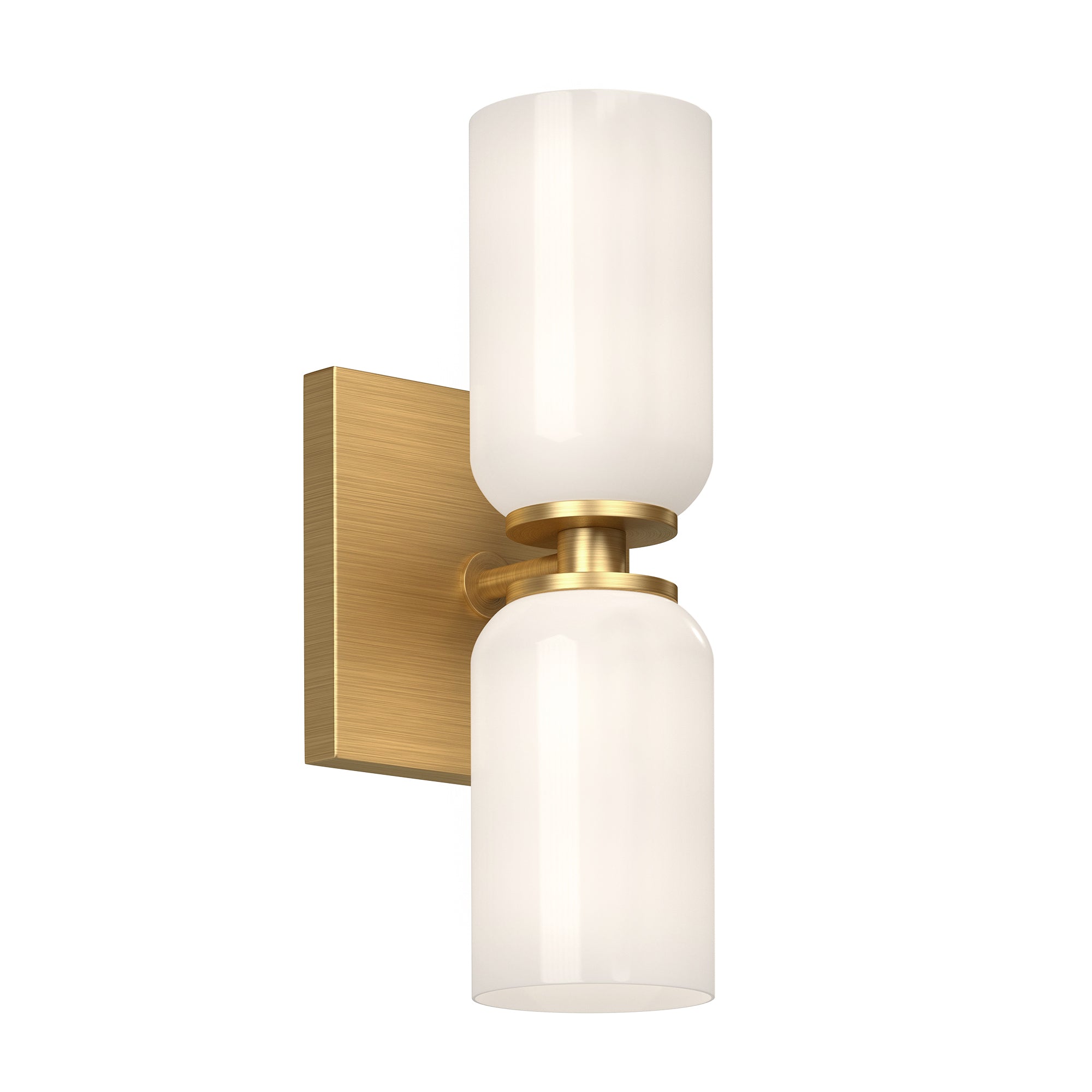 Nola Wall Sconce in Brushed Gold/Glossy Opal Glass Finish | Kuzco Lighting