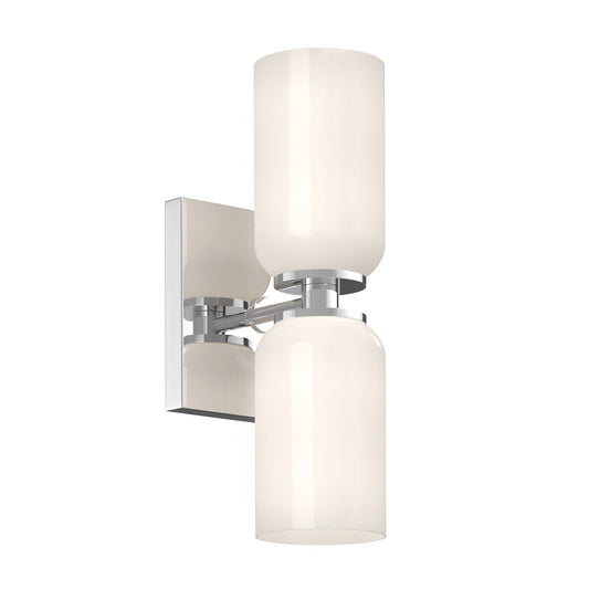 Nola Wall Sconce in Chrome/Glossy Opal Glass Finish | Kuzco Lighting