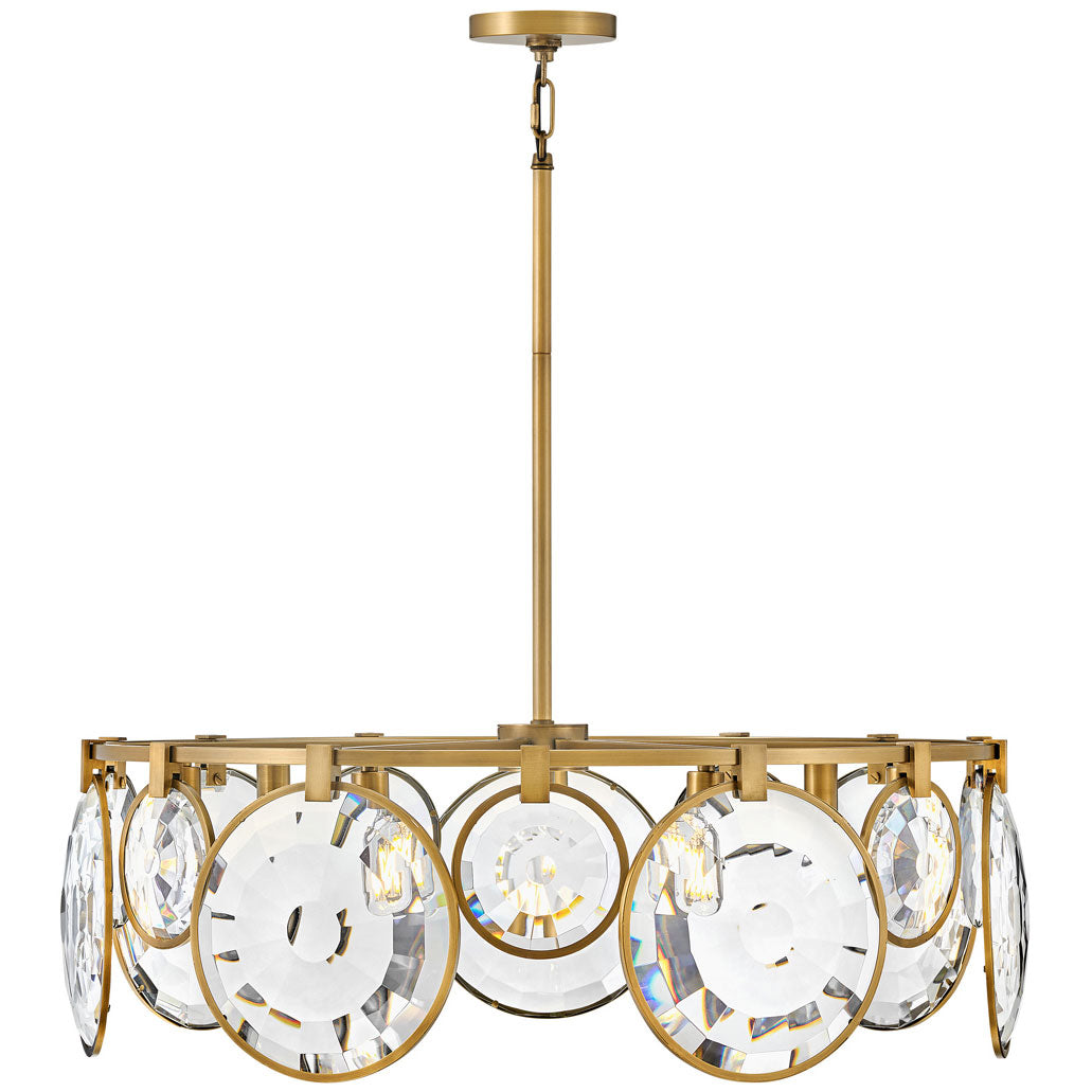 Nala Single Tier Chandelier - Heritage Brass